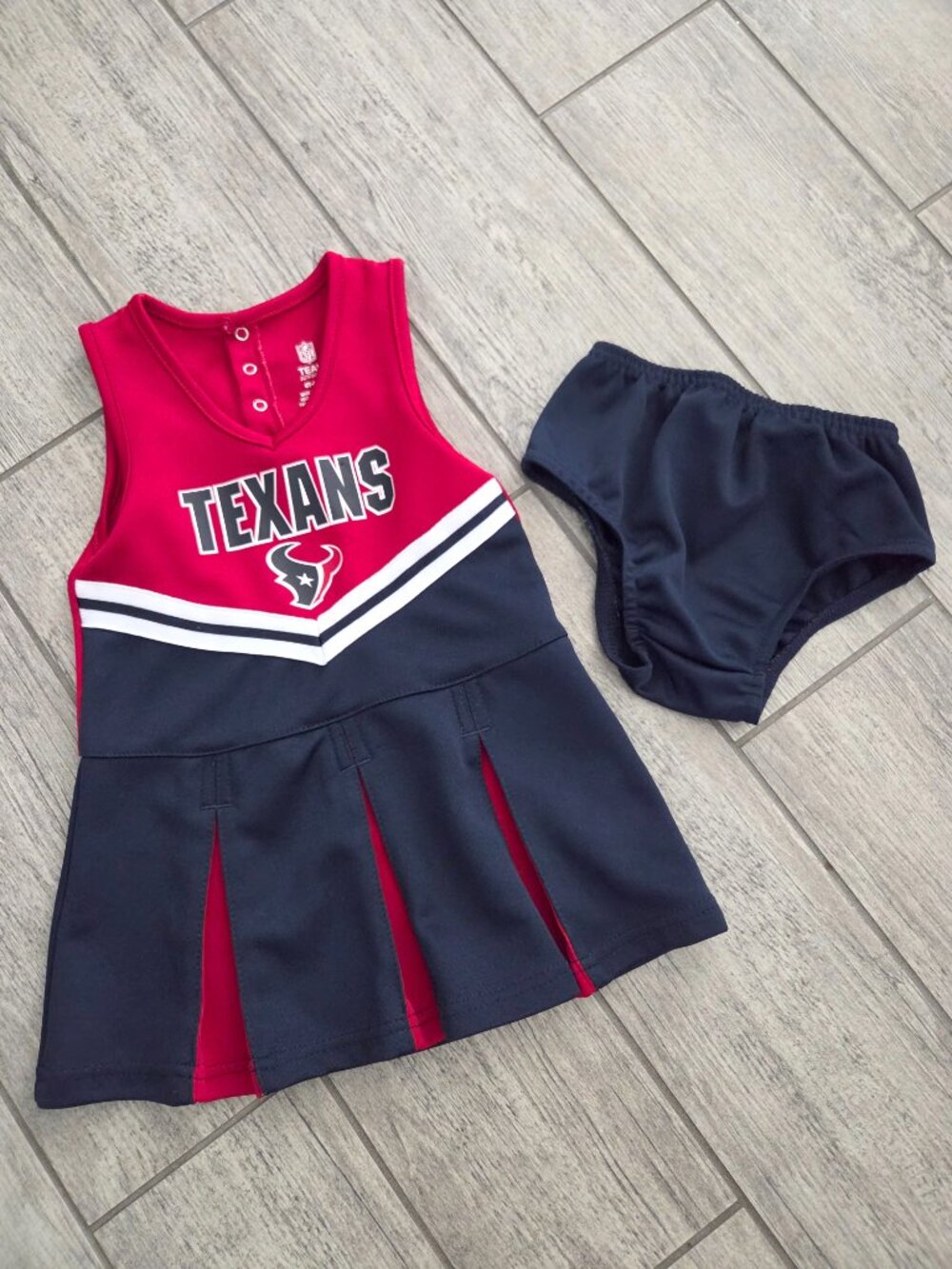 NFL Team Apparel Toddler Girl Houston Texans Dress Bloomers Set Red Navy Size 4T